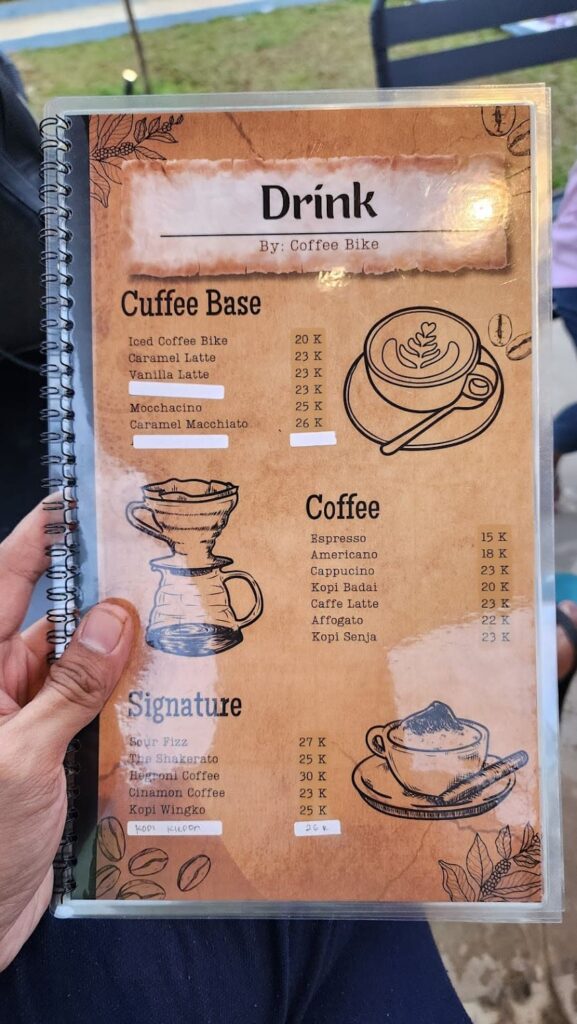 menu kopi semilir senja